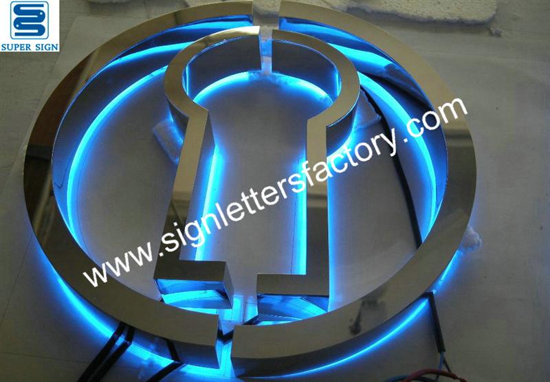 backlit LED sign and letters
